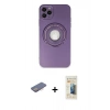 MARSİLYAN™- iPhone 12 Pro Kılıf Eksen Klasik Prime - Siyah 6D Mat Seramik Hayalet Nano Ekran Koruyucu + Renkli Kamera Lens Koruma Cam - PE