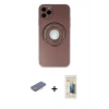 MARSİLYAN™- iPhone 12 Pro Kılıf Eksen Klasik Prime - Siyah 6D Mat Seramik Hayalet Nano Ekran Koruyucu + Renkli Kamera Lens Koruma Cam - PE