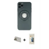 MARSİLYAN™- iPhone 12 Pro Kılıf Eksen Klasik Prime - Siyah 6D Mat Seramik Hayalet Nano Ekran Koruyucu + Rainbow Kamera Lens Koruma Cam - GD