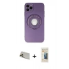 MARSİLYAN™- iPhone 12 Pro Kılıf Eksen Klasik Prime - Siyah 6D Mat Seramik Hayalet Nano Ekran Koruyucu + Rainbow Kamera Lens Koruma Cam - GD