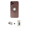 MARSİLYAN™- iPhone 12 Pro Kılıf Eksen Klasik Prime - Siyah 6D Mat Seramik Hayalet Nano Ekran Koruyucu + Rainbow Kamera Lens Koruma Cam - GD