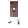 MARSİLYAN™- iPhone 12 Pro Kılıf Eksen Klasik Prime - Siyah 6D Mat Seramik Hayalet Nano Ekran Koruyucu + Renkli Kamera Lens Koruma Cam - YL