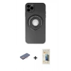 MARSİLYAN™- iPhone 12 Pro Kılıf Eksen Klasik Prime - Siyah 6D Mat Seramik Hayalet Nano Ekran Koruyucu + Renkli Kamera Lens Koruma Cam - PE