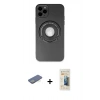 MARSİLYAN™- iPhone 12 Pro Kılıf Eksen Klasik Prime - Siyah 6D Mat Seramik Hayalet Nano Ekran Koruyucu + Renkli Kamera Lens Koruma Cam - YL