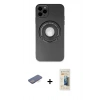 MARSİLYAN™- iPhone 12 Pro Kılıf Eksen Klasik Prime - Siyah 6D Mat Seramik Hayalet Nano Ekran Koruyucu + Renkli Kamera Lens Koruma Cam - MI