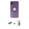 MARSİLYAN™- iPhone 12 Pro Kılıf Eksen Klasik Prime - Siyah 6D Mat Seramik Hayalet Nano Ekran Koruyucu + Sarı Renkli Kamera Lens Koruma Cam