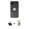 MARSİLYAN™- iPhone 12 Pro Kılıf Eksen Klasik Prime - Siyah 6D Mat Seramik Hayalet Nano Ekran Koruyucu + Kamera Lens Koruma Cam - SF