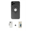 MARSİLYAN™- iPhone 12 Pro Kılıf Eksen Klasik Prime - Siyah 6D Mat Seramik Hayalet Nano Ekran Koruyucu + Shine Kamera Lens - GS