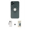MARSİLYAN™- iPhone 12 Pro Kılıf Eksen Klasik Prime - Siyah 6D Mat Seramik Hayalet Nano Ekran Koruyucu + Shine Kamera Lens - GS