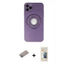 MARSİLYAN™- iPhone 12 Pro Kılıf Eksen Klasik Prime - Siyah 6D Mat Seramik Hayalet Nano Ekran Koruyucu + Sierra Blue Shine Kamera Lens Koruma Cam