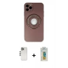 MARSİLYAN™- iPhone 12 Pro Kılıf Eksen Klasik Prime - Siyah Polymer Nano Ekran Koruyucu + Shine Kamera Lens - GS
