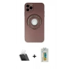 MARSİLYAN™- iPhone 12 Pro Kılıf Eksen Klasik Prime - Siyah Polymer Nano Ekran Koruyucu + Kamera Lens Koruma Cam - SF