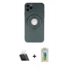 MARSİLYAN™- iPhone 12 Pro Kılıf Eksen Klasik Prime - Siyah Polymer Nano Ekran Koruyucu + Kamera Lens Koruma Cam - SF