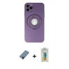MARSİLYAN™- iPhone 12 Pro Kılıf Eksen Klasik Prime - Siyah Polymer Nano Ekran Koruyucu + Metal Kamera Lens Koruma Cam - MI