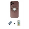MARSİLYAN™- iPhone 12 Pro Kılıf Eksen Klasik Prime - Siyah Polymer Nano Ekran Koruyucu + Metal Kamera Lens Koruma Cam - MI