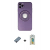 MARSİLYAN™- iPhone 12 Pro Kılıf Eksen Klasik Prime - Siyah Polymer Nano Ekran Koruyucu + Metal Kamera Lens Koruma Cam - GS