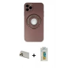 MARSİLYAN™- iPhone 12 Pro Kılıf Eksen Klasik Prime - Siyah Polymer Nano Ekran Koruyucu + Rainbow Kamera Lens Koruma Cam - GD