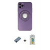 MARSİLYAN™- iPhone 12 Pro Kılıf Eksen Klasik Prime - Siyah Polymer Nano Ekran Koruyucu + Shine Kamera Lens Koruma Cam - SH