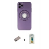 MARSİLYAN™- iPhone 12 Pro Kılıf Eksen Klasik Prime - Siyah Polymer Nano Ekran Koruyucu + Shine Kamera Lens Koruma Cam - SABE