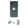 MARSİLYAN™- iPhone 12 Pro Kılıf Eksen Klasik Prime - Siyah Polymer Nano Ekran Koruyucu + Shine Kamera Lens Koruma Cam - GS