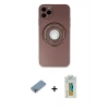 MARSİLYAN™- iPhone 12 Pro Kılıf Eksen Klasik Prime - Siyah Polymer Nano Ekran Koruyucu + Shine Kamera Lens Koruma Cam - GI