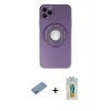 MARSİLYAN™- iPhone 12 Pro Kılıf Eksen Klasik Prime - Siyah Polymer Nano Ekran Koruyucu + Shine Kamera Lens Koruma Cam - GS