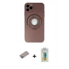 MARSİLYAN™- iPhone 12 Pro Kılıf Eksen Klasik Prime - Siyah Polymer Nano Ekran Koruyucu + Shine Kamera Lens Koruma Cam - SABE