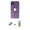 MARSİLYAN™- iPhone 12 Pro Kılıf Eksen Klasik Prime - Siyah Polymer Nano Ekran Koruyucu + Shine Kamera Lens Koruma Cam - GI