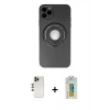 MARSİLYAN™- iPhone 12 Pro Kılıf Eksen Klasik Prime - Siyah Polymer Nano Ekran Koruyucu + Shine Kamera Lens - GD