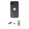 MARSİLYAN™- iPhone 12 Pro Kılıf Eksen Klasik Prime - Siyah Polymer Nano Ekran Koruyucu + Renkli Kamera Lens Koruma Cam - YL