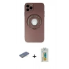 MARSİLYAN™- iPhone 12 Pro Kılıf Eksen Klasik Prime - Siyah Polymer Nano Ekran Koruyucu + Renkli Kamera Lens Koruma Cam - YL