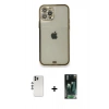 MARSİLYAN™- iPhone 12 Pro Kılıf Eksen Minimal Koleksiyonu - Şeffaf 360 Full Body Arka Koruyucu + Shine Kamera Lens - GS