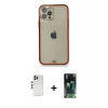 MARSİLYAN™- iPhone 12 Pro Kılıf Eksen Minimal Koleksiyonu - Şeffaf 360 Full Body Arka Koruyucu + Shine Kamera Lens - GS