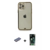 MARSİLYAN™- iPhone 12 Pro Kılıf Eksen Minimal Koleksiyonu - Şeffaf 360 Full Body Arka Koruyucu + Renkli Kamera Lens Koruma Cam - MI