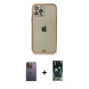 MARSİLYAN™- iPhone 12 Pro Kılıf Eksen Minimal Koleksiyonu - Şeffaf 360 Full Body Arka Koruyucu + Neon Fosforlu Kamera Lens - SI