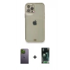 MARSİLYAN™- iPhone 12 Pro Kılıf Eksen Minimal Koleksiyonu - Şeffaf 360 Full Body Arka Koruyucu + Neon Fosforlu Kamera Lens - YL