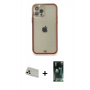 MARSİLYAN™- iPhone 12 Pro Kılıf Eksen Minimal Koleksiyonu - Şeffaf 360 Full Body Arka Koruyucu + Rainbow Kamera Lens Koruma Cam - GD