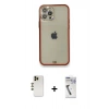 MARSİLYAN™- iPhone 12 Pro Kılıf Eksen Minimal Koleksiyonu - Şeffaf Uv Polymer Nano Ekran Koruyucu + Shine Kamera Lens - GD