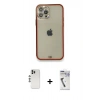 MARSİLYAN™- iPhone 12 Pro Kılıf Eksen Minimal Koleksiyonu - Şeffaf Uv Polymer Nano Ekran Koruyucu + Shine Kamera Lens - GS