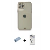 MARSİLYAN™- iPhone 12 Pro Kılıf Eksen Minimal Koleksiyonu - Şeffaf Uv Polymer Nano Ekran Koruyucu + Shine Kamera Lens Koruma Cam - MI
