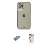 MARSİLYAN™- iPhone 12 Pro Kılıf Eksen Minimal Koleksiyonu - Şeffaf Uv Polymer Nano Ekran Koruyucu + Shine Kamera Lens Koruma Cam - GI