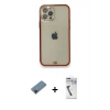 MARSİLYAN™- iPhone 12 Pro Kılıf Eksen Minimal Koleksiyonu - Şeffaf Uv Polymer Nano Ekran Koruyucu + Shine Kamera Lens Koruma Cam - SH