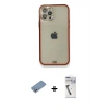 MARSİLYAN™- iPhone 12 Pro Kılıf Eksen Minimal Koleksiyonu - Şeffaf Uv Polymer Nano Ekran Koruyucu + Shine Kamera Lens Koruma Cam - GS