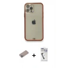 MARSİLYAN™- iPhone 12 Pro Kılıf Eksen Minimal Koleksiyonu - Şeffaf Uv Polymer Nano Ekran Koruyucu + Shine Kamera Lens Koruma Cam - SABE