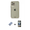 MARSİLYAN™- iPhone 12 Pro Kılıf Eksen Minimal Koleksiyonu - Siyah 34D Hayalet Izgaralı Cam + Metal Kamera Lens Koruma Cam - KUYL