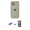MARSİLYAN™- iPhone 12 Pro Kılıf Eksen Minimal Koleksiyonu - Siyah 34D Hayalet Izgaralı Cam + Renkli Kamera Lens Koruma Cam - SI