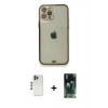MARSİLYAN™- iPhone 12 Pro Kılıf Eksen Minimal Koleksiyonu - Siyah 360 Mat Full Body Arka Koruyucu + Mavi Shine Kamera Lens