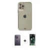 MARSİLYAN™- iPhone 12 Pro Kılıf Eksen Minimal Koleksiyonu - Siyah 360 Mat Full Body Arka Koruyucu + Neon Fosforlu Kamera Lens - BZ