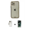 MARSİLYAN™- iPhone 12 Pro Kılıf Eksen Minimal Koleksiyonu - Siyah 360 Mat Full Body Arka Koruyucu + Shine Kamera Lens - GD
