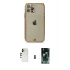 MARSİLYAN™- iPhone 12 Pro Kılıf Eksen Minimal Koleksiyonu - Siyah 360 Mat Full Body Arka Koruyucu + Shine Kamera Lens - GD